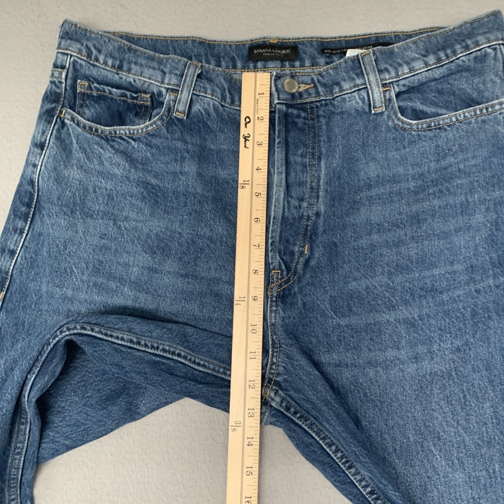 Women's Banana Republic Premium Denim Mid-Rise Loose Stovepipe Jeans 32P (35x29) - Picture 8 of 9